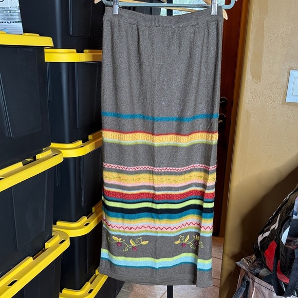 Double D Ranch Linen Blend Multicolor Striped Maxi Pencil Skirt Size Large - Picture 9 of 9